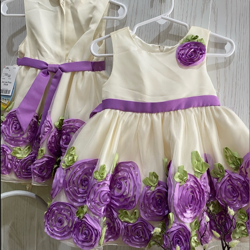 American Princess Purple/Ivory Infgr Dress Sise 24Months Brand New With Tag